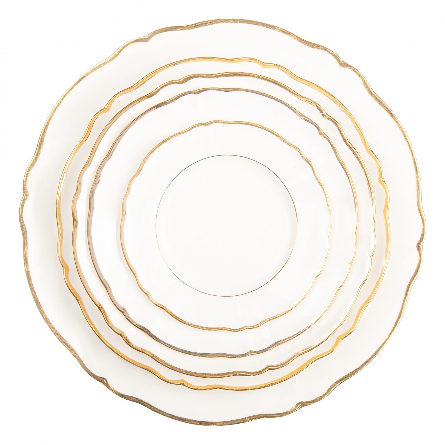 piatto linea sun avorio doppio filo oro