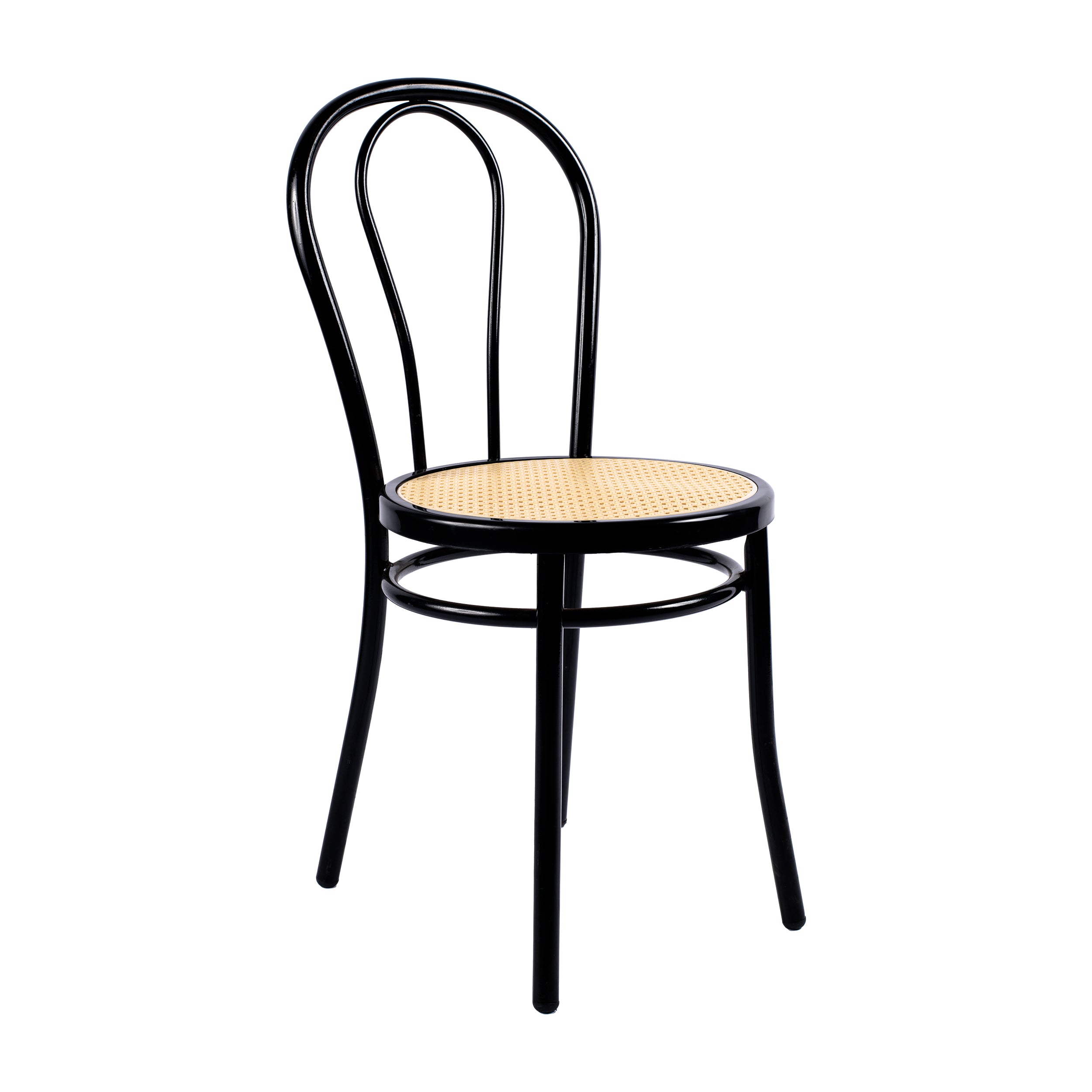 SEDIA MODELLO THONET COLORE NERO CON SEDUTA IN “PAGLIA DI VIENNA”