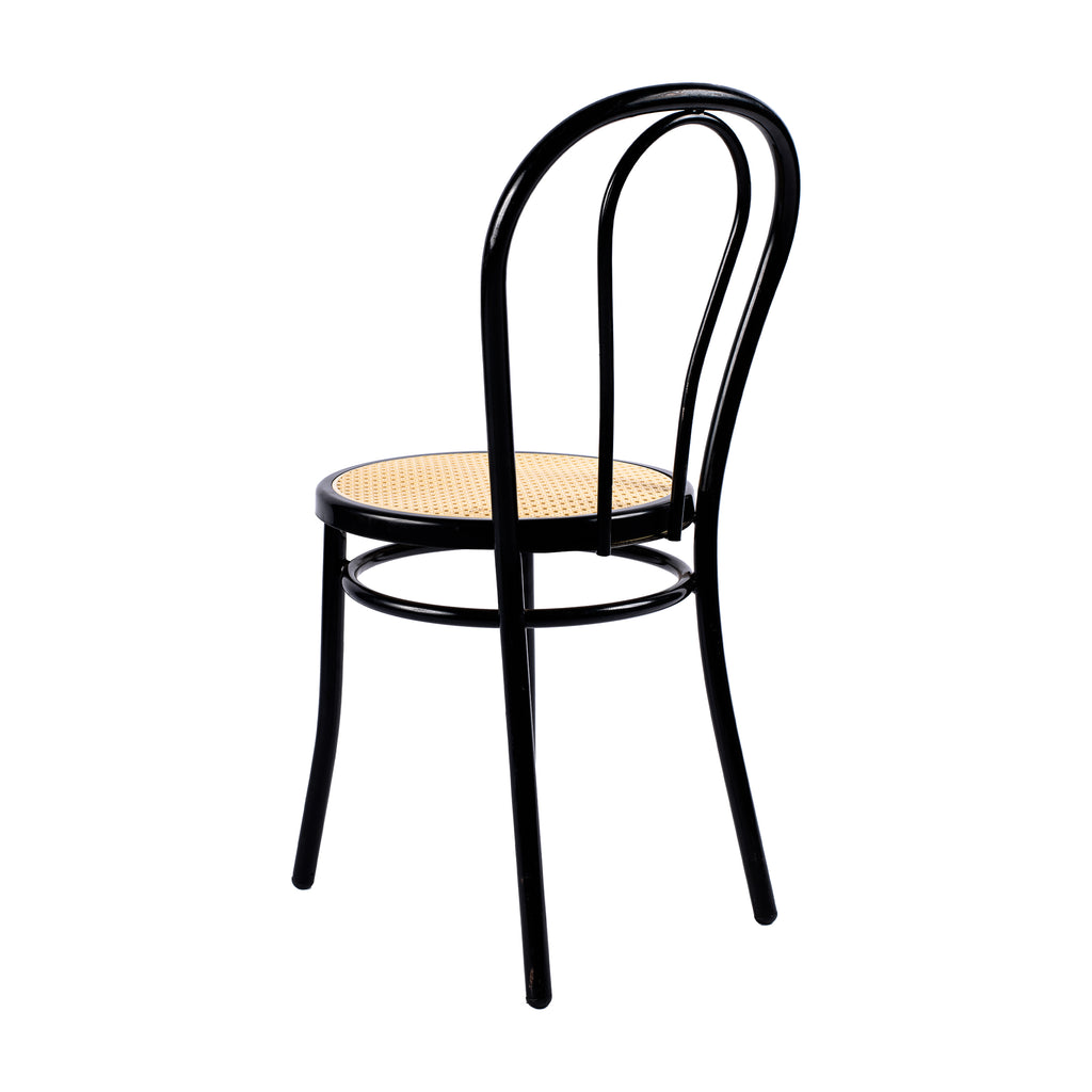 SEDIA MODELLO THONET COLORE NERO CON SEDUTA IN “PAGLIA DI VIENNA”