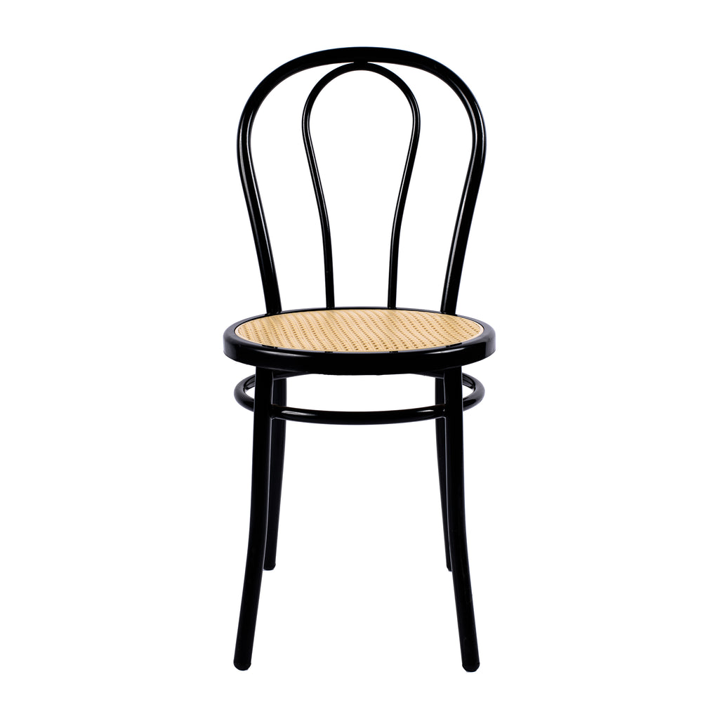 SEDIA MODELLO THONET COLORE NERO CON SEDUTA IN “PAGLIA DI VIENNA”