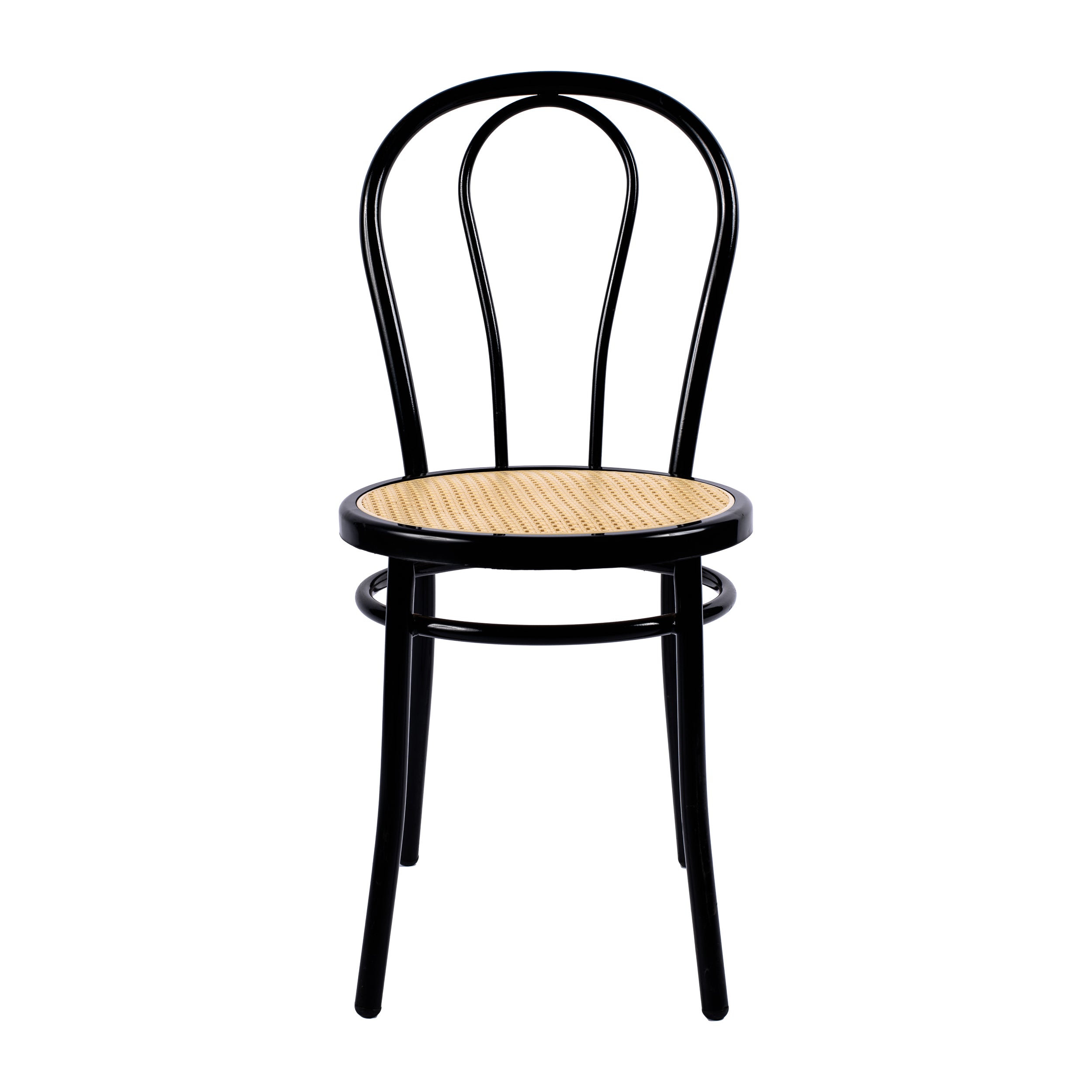 SEDIA MODELLO THONET COLORE NERO CON SEDUTA IN “PAGLIA DI VIENNA”