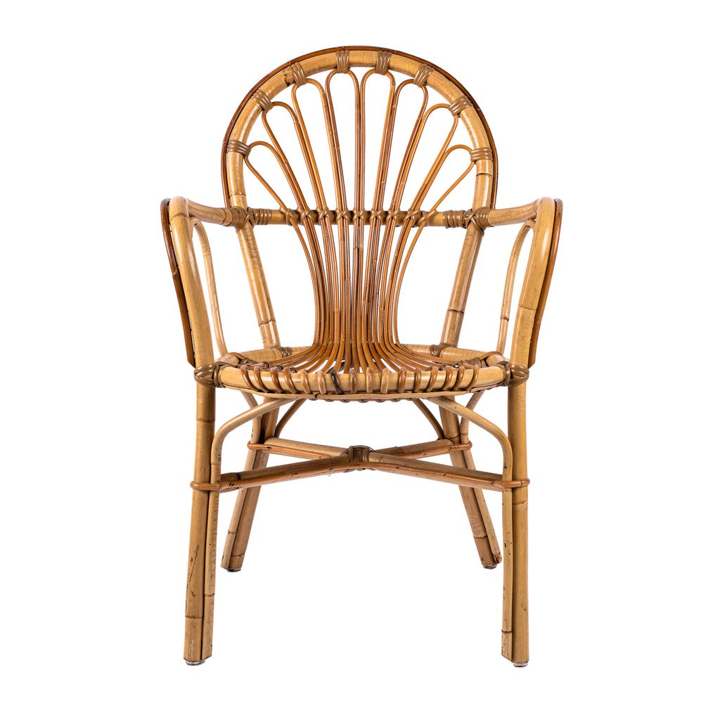 SEDIA POLTRONA VIMINI COLORE LEGNO NATURALE