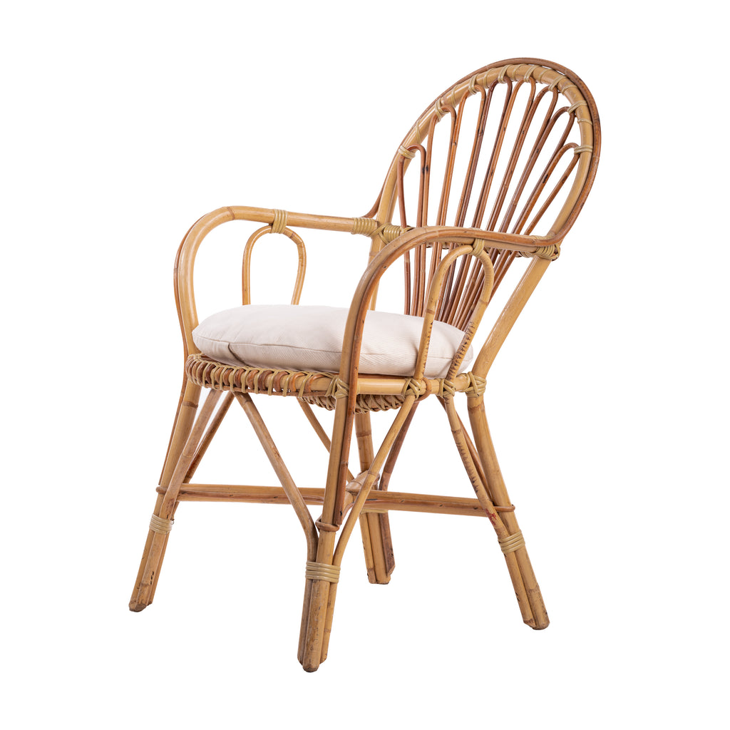 CUSCINO COLORE CREMA PER SEDIA POLTRONA VIMINI