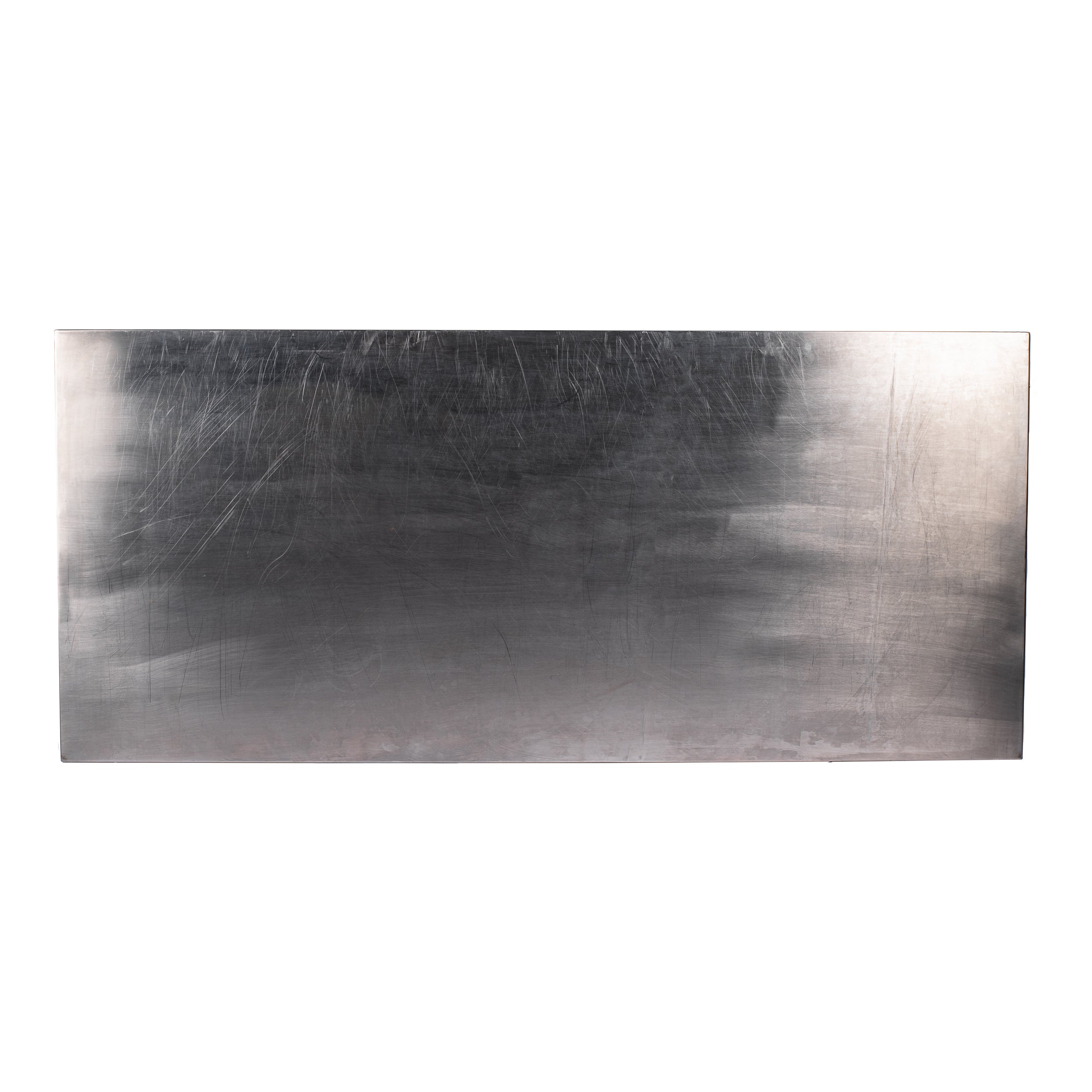 TAVOLO RETTANGOLARE LEGNO RIVESTITO ACCIAIO cm 180x80 h75