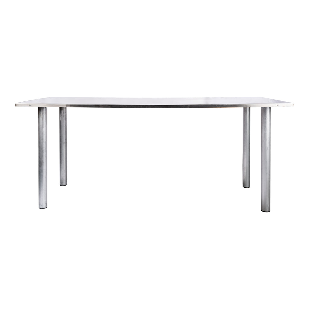 TAVOLO RETTANGOLARE LEGNO RIVESTITO ACCIAIO cm 180x80 h75