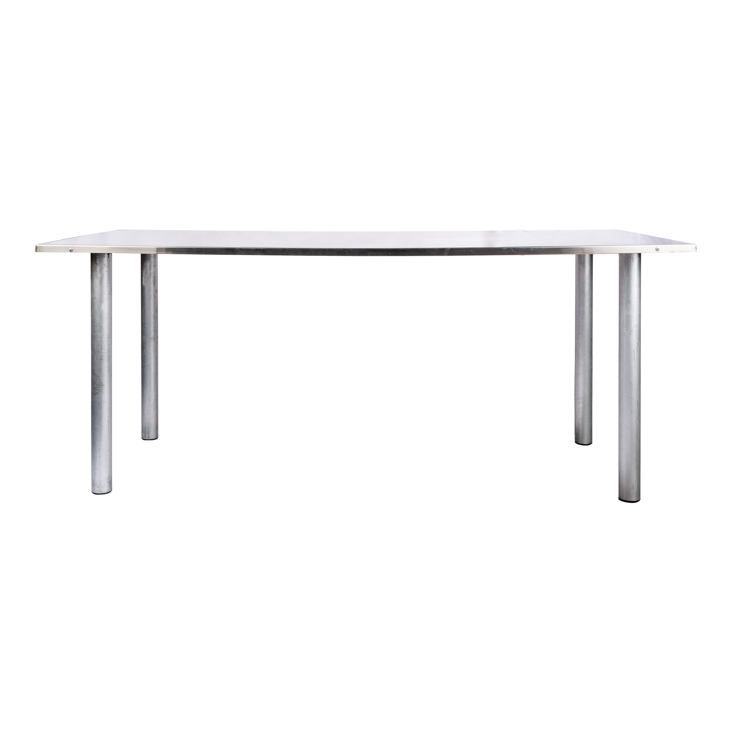 TAVOLO RETTANGOLARE LEGNO RIVESTITO ACCIAIO cm 180x80 h75