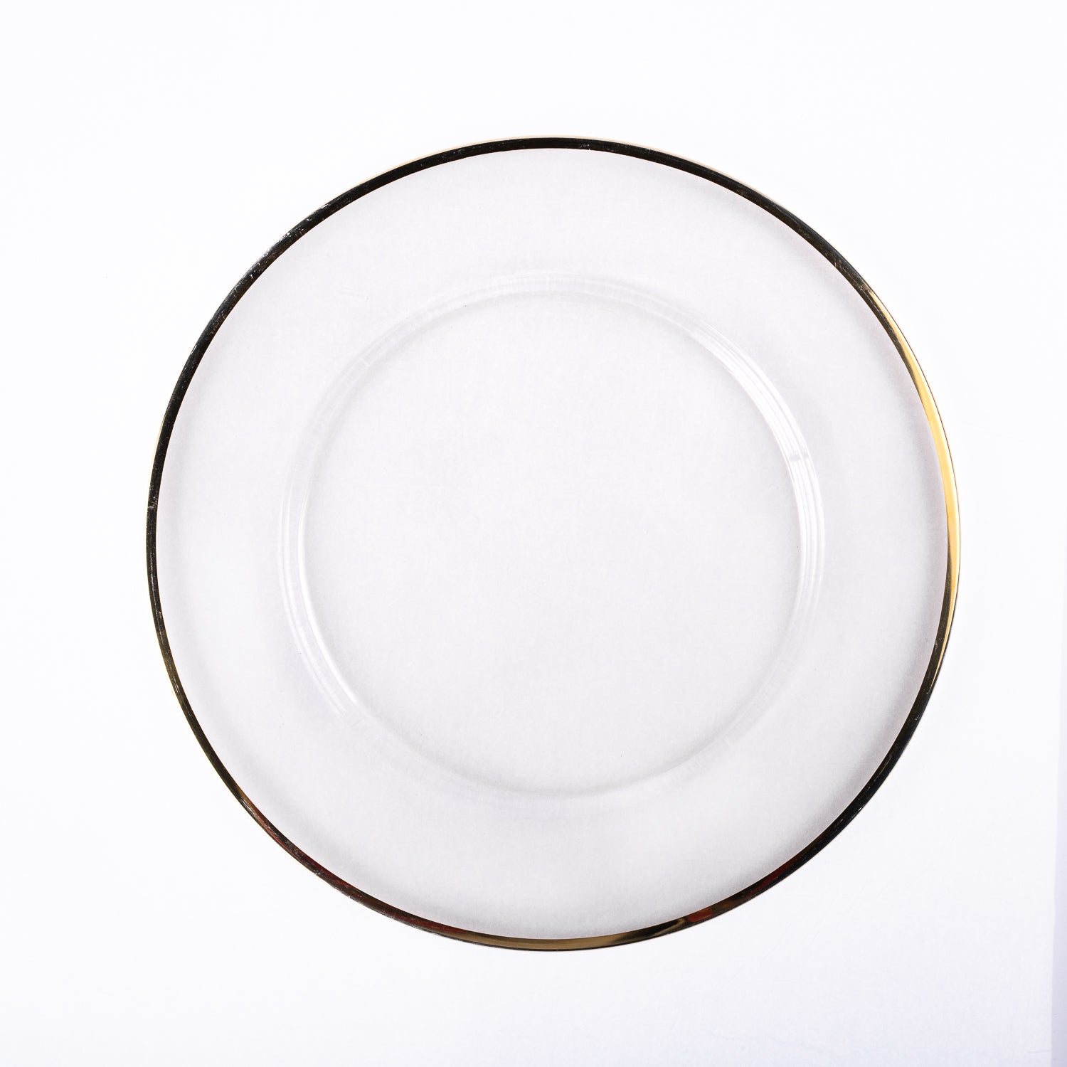 SOTTOPIATTO TRASPARENTE VETRO FILO ORO Ø cm 32