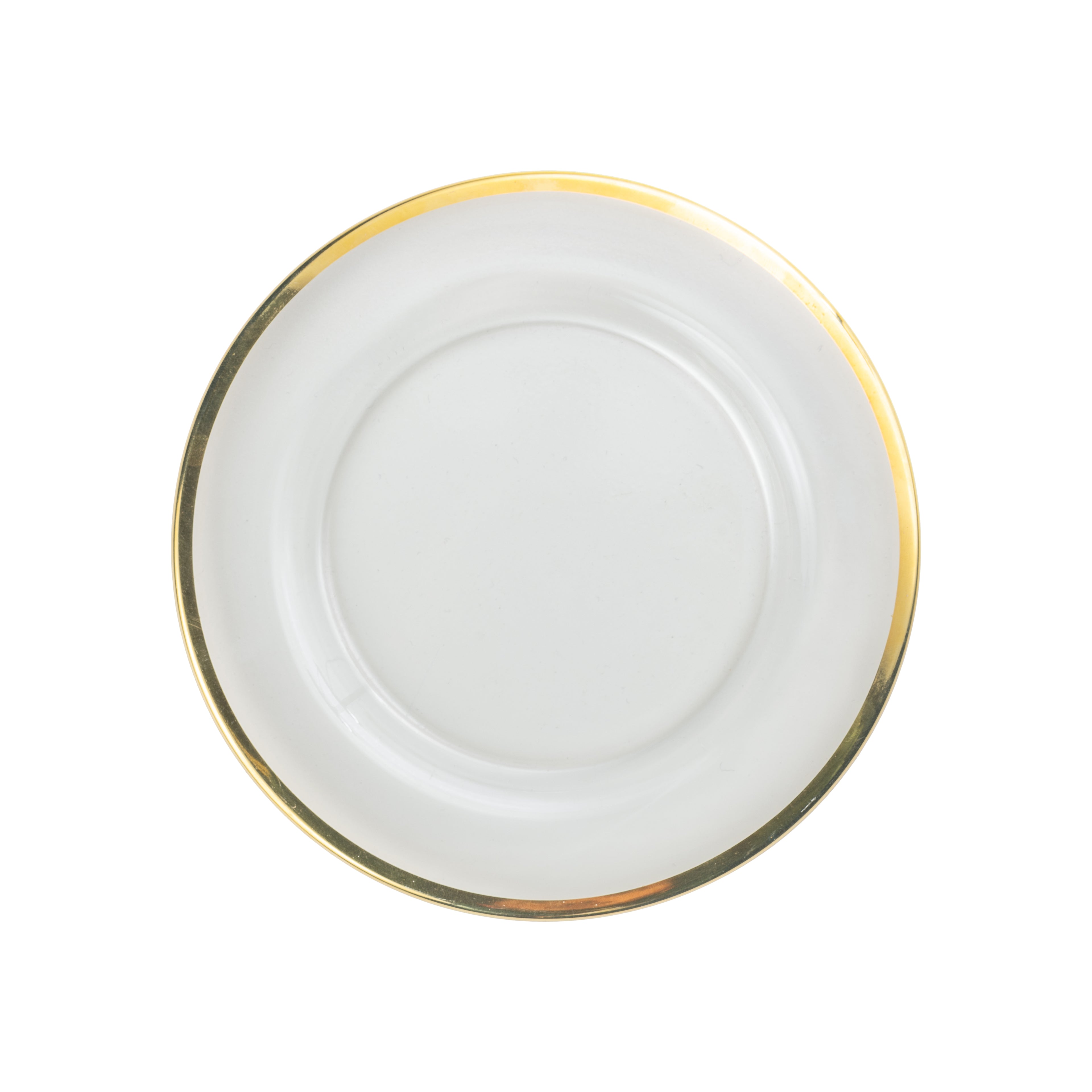 PIATTINO PANE TRASPARENTE VETRO FILO ORO  Ø cm 15