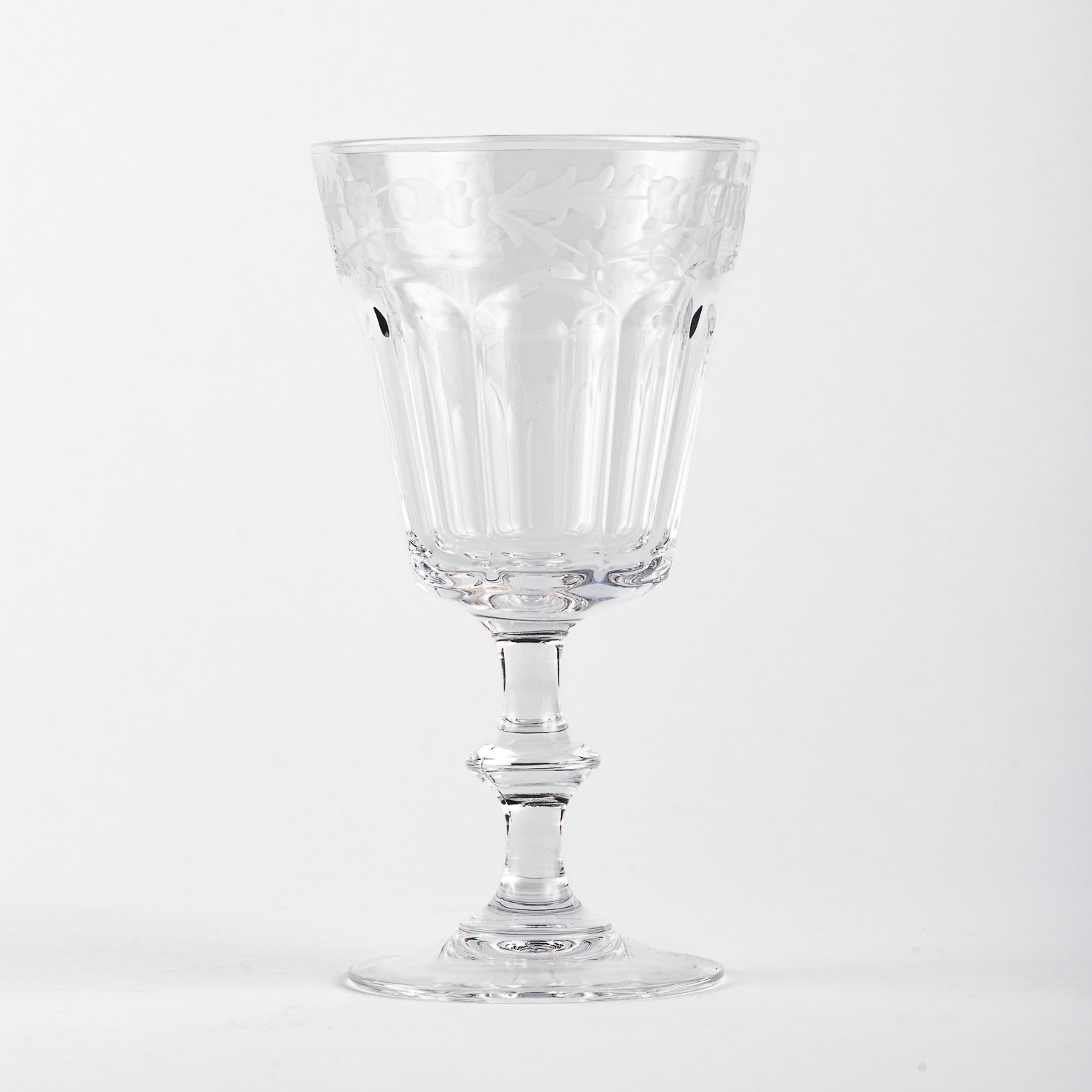 BICCHIERE ACQUA MIRABEAU IN VETRO SFACCETTATO DECORO FLOREALE cl 24 (conf 25 pz)