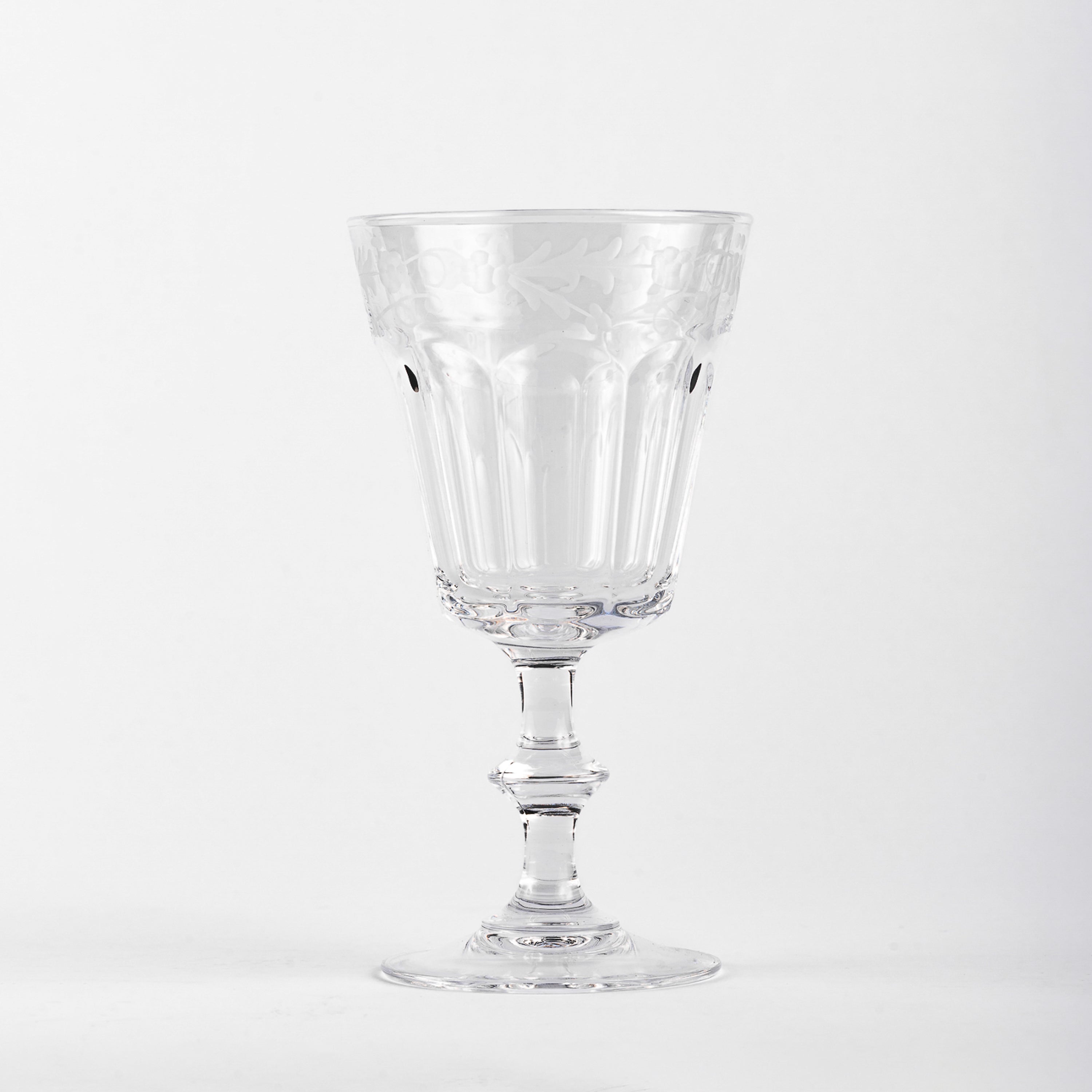 BICCHIERE VINO BIANCO MIRABEAU IN VETRO SFACCETTATO DECORO FLOREALE cl 15  (conf 36 pz)