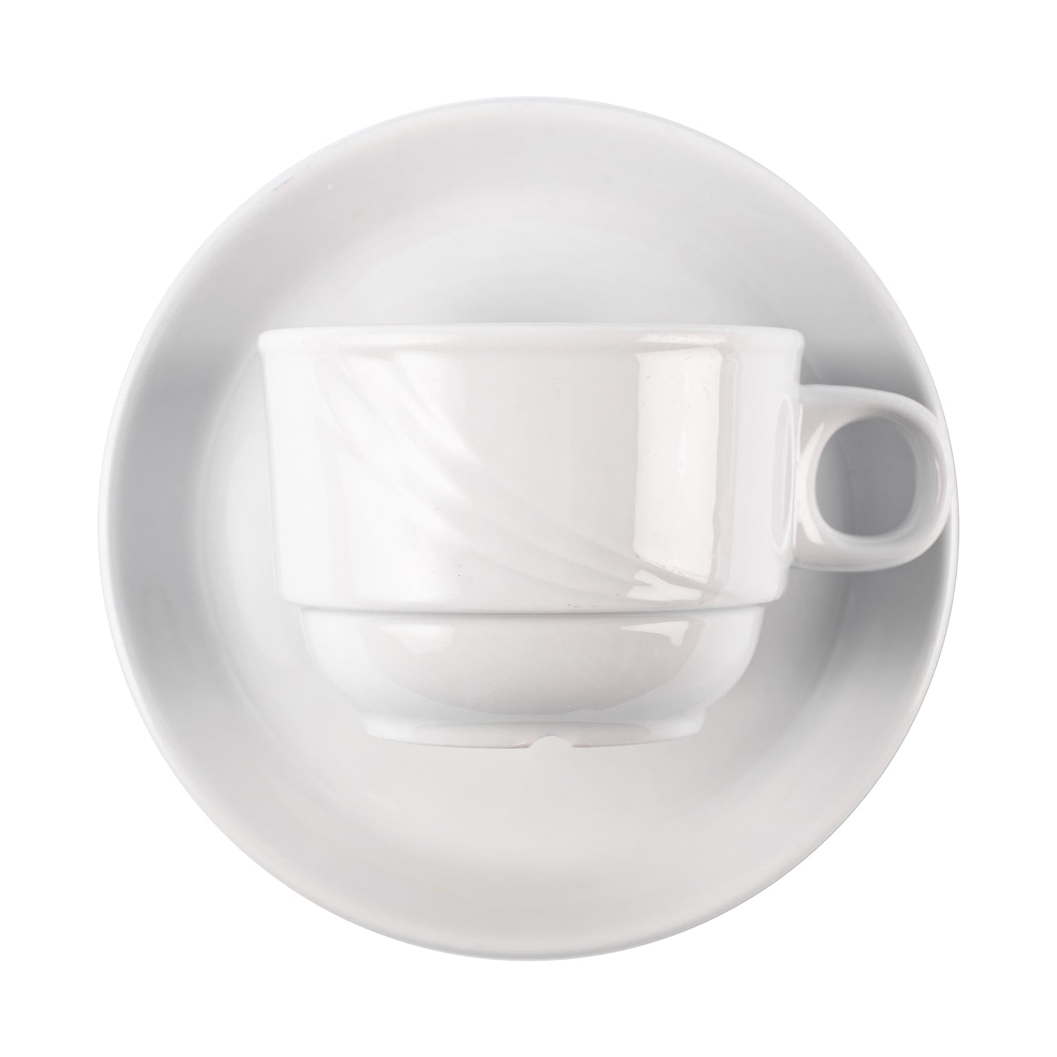 TAZZA THE’ PORCELLANA BIANCA CON PIATTINO “LA ROSE DES SABLES”