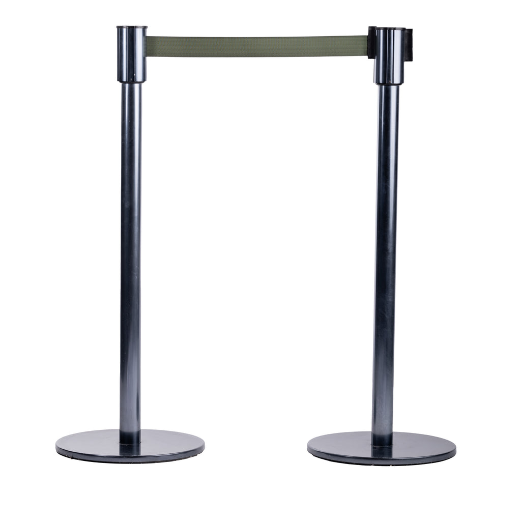 COLONNINA TENDIFLEX NERA CON NASTRO VERDE (2m lunghezza)