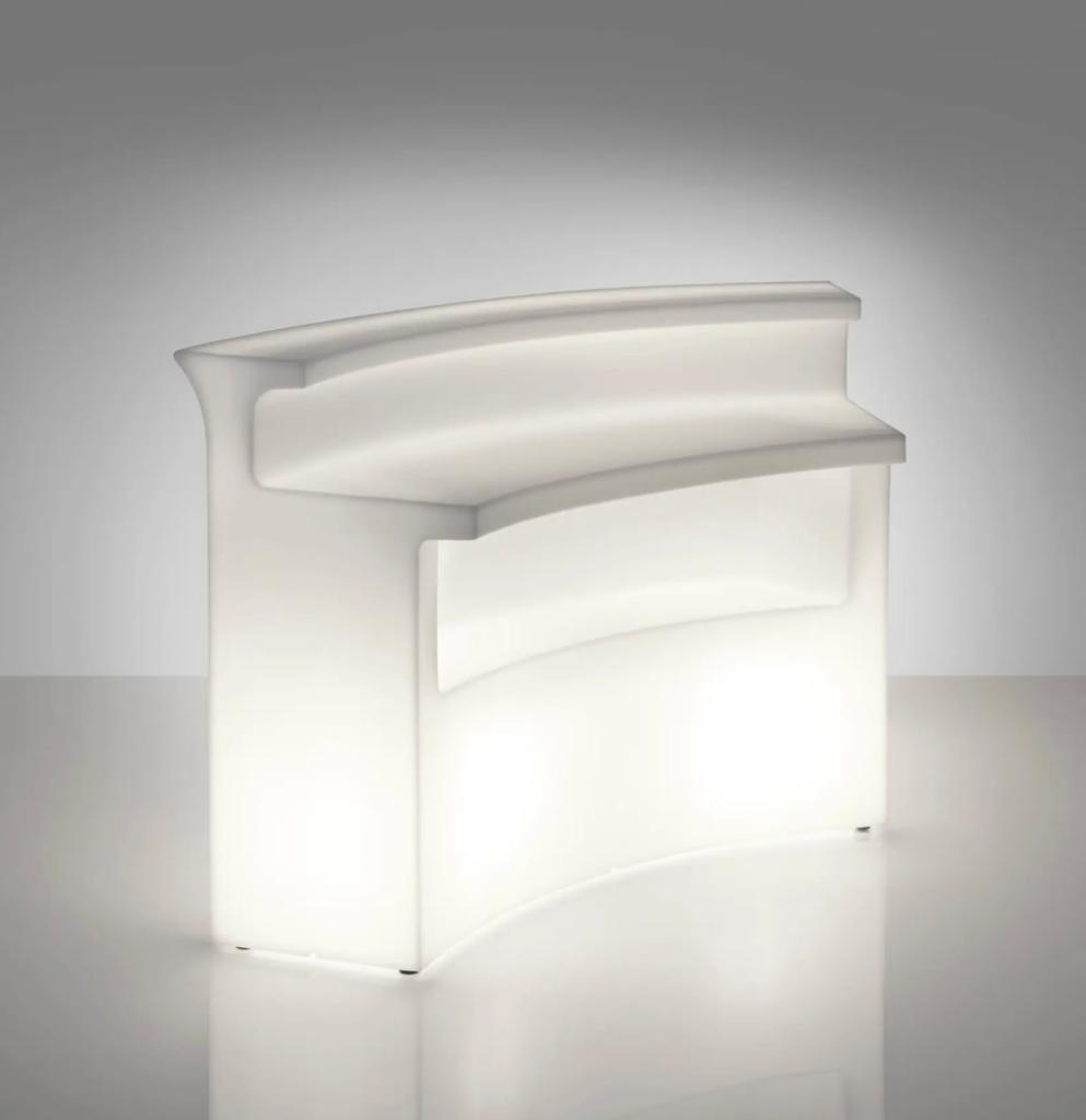 BANCONE BAR BREAK BAR SEMICIRCOLARE LUMINOSO cm 175x75x110(h)