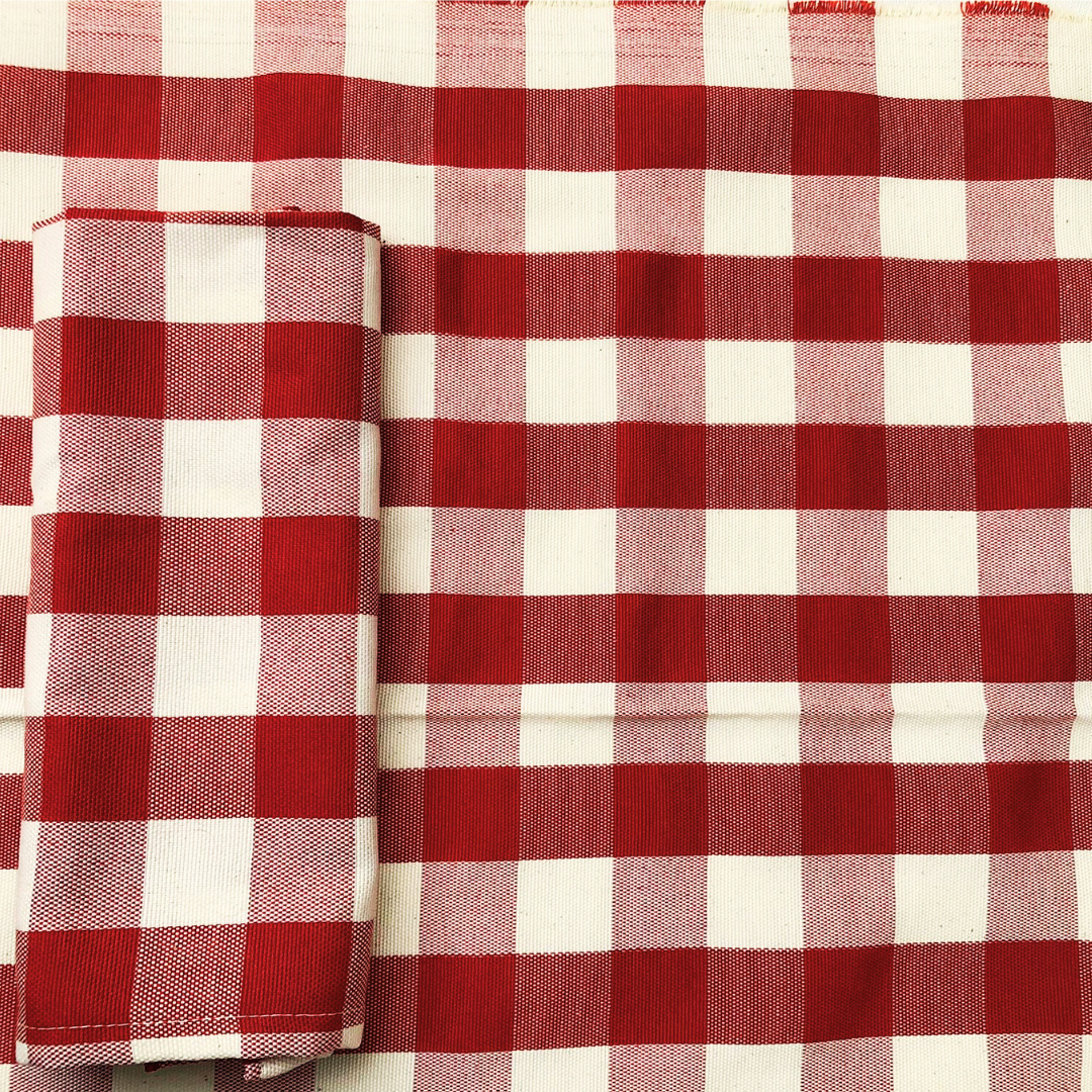 TOVAGLIOLO TRATTORIA QUADRETTATO BIANCO ROSSO 50x50 cm