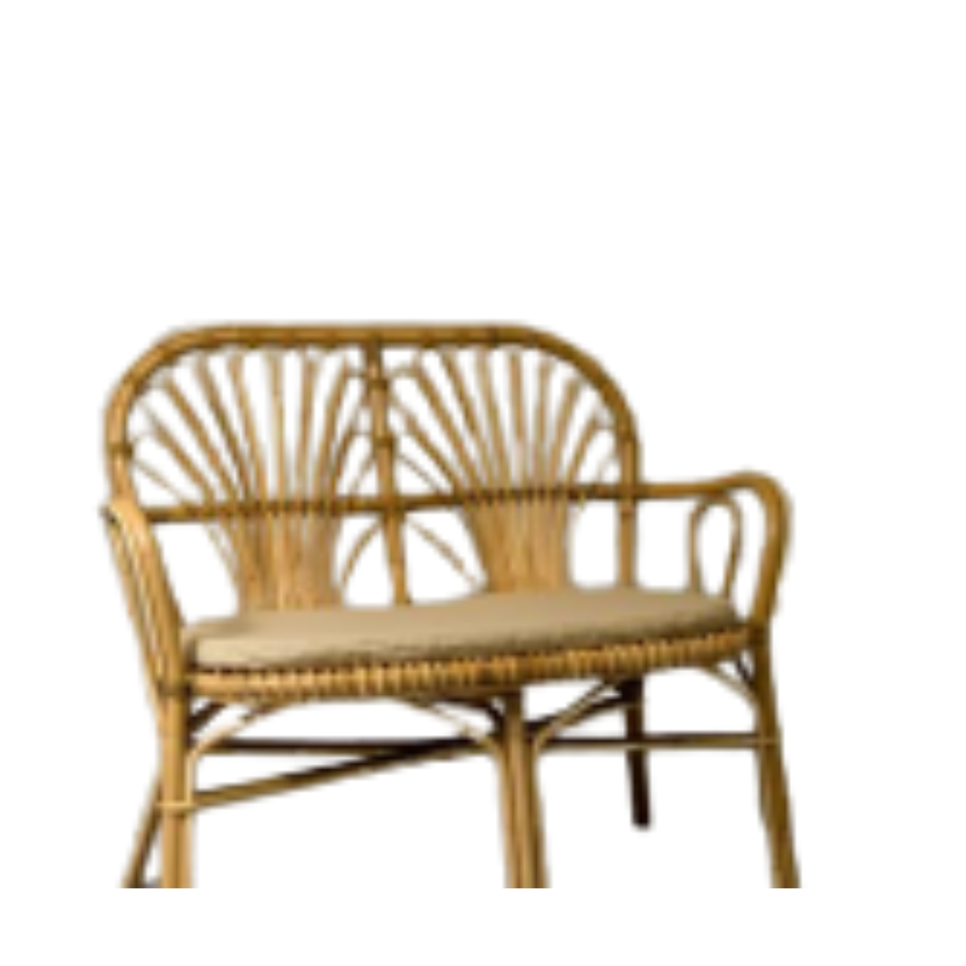 DIVANETTO VIMINI 2 POSTI + CUSCINI cm 105x44 h 94