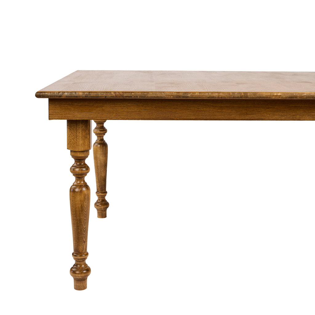 TAVOLO COUNTRY MARRONE RETTANGOLARE CON GAMBE A CIPOLLA cm 185X120 h75