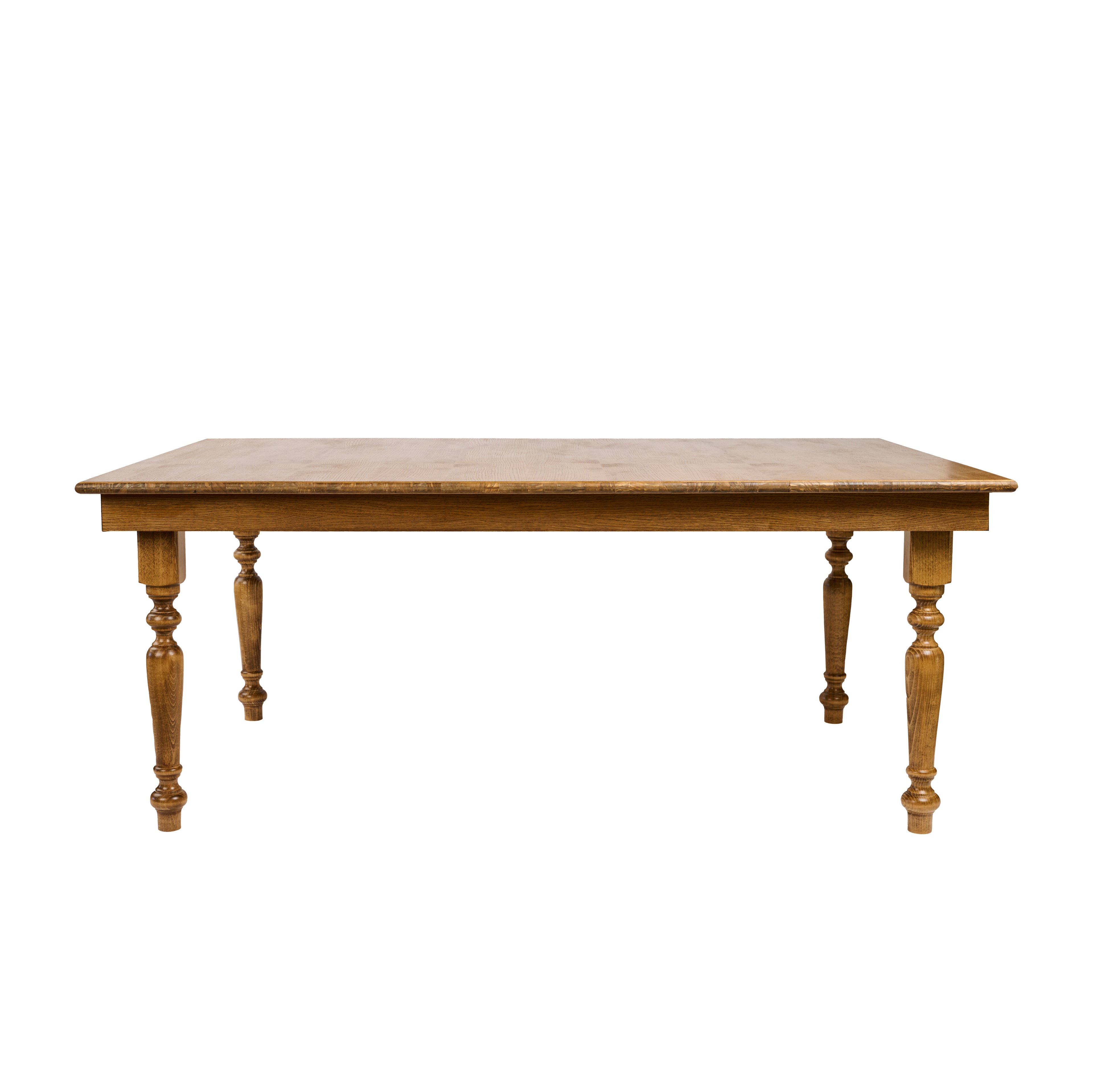 TAVOLO COUNTRY MARRONE RETTANGOLARE CON GAMBE A CIPOLLA cm 185X120 h75