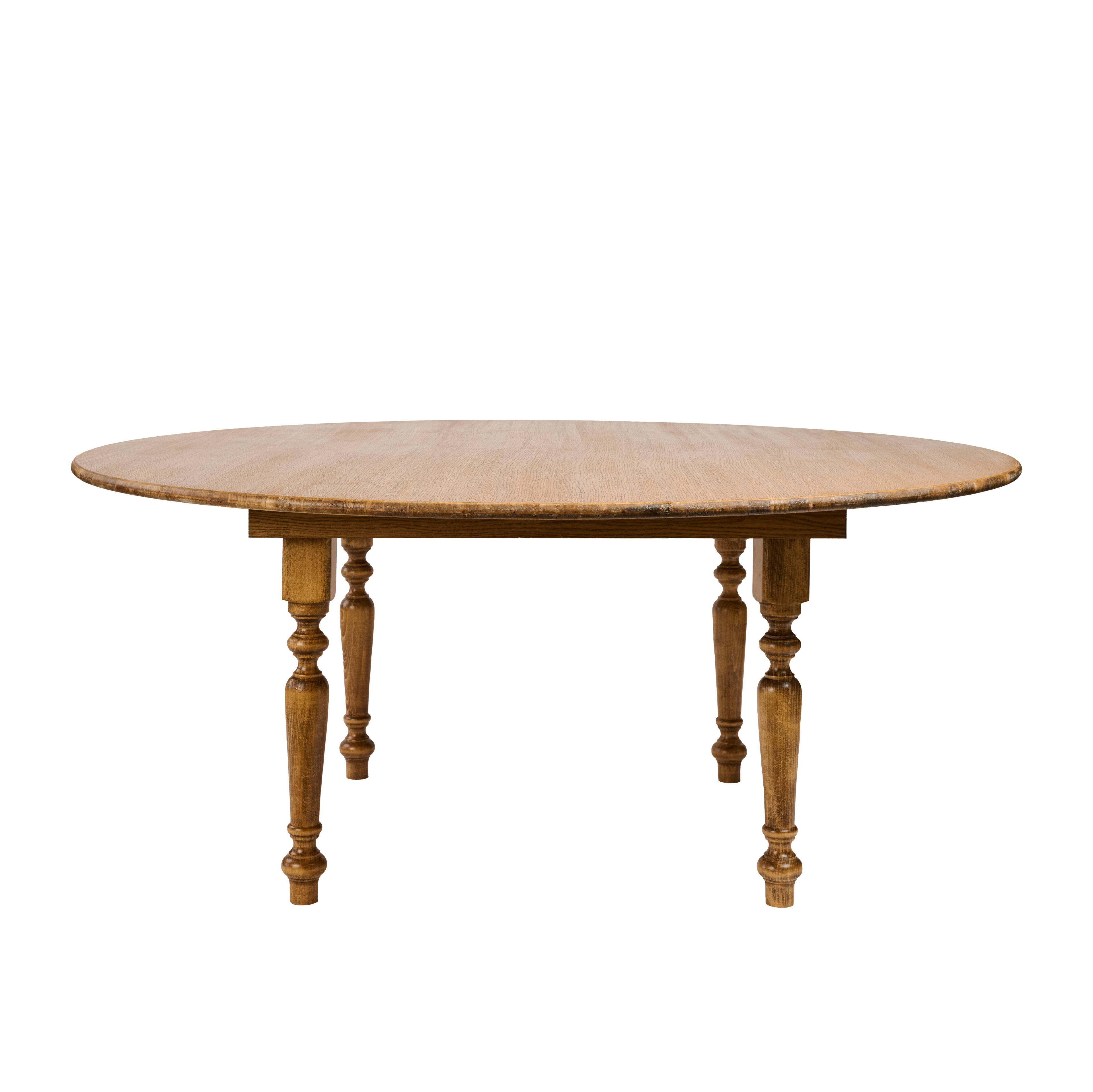 TAVOLO COUNTRY MARRONE TONDO CON GAMBE A CIPOLLA cm 180 Ø h 75