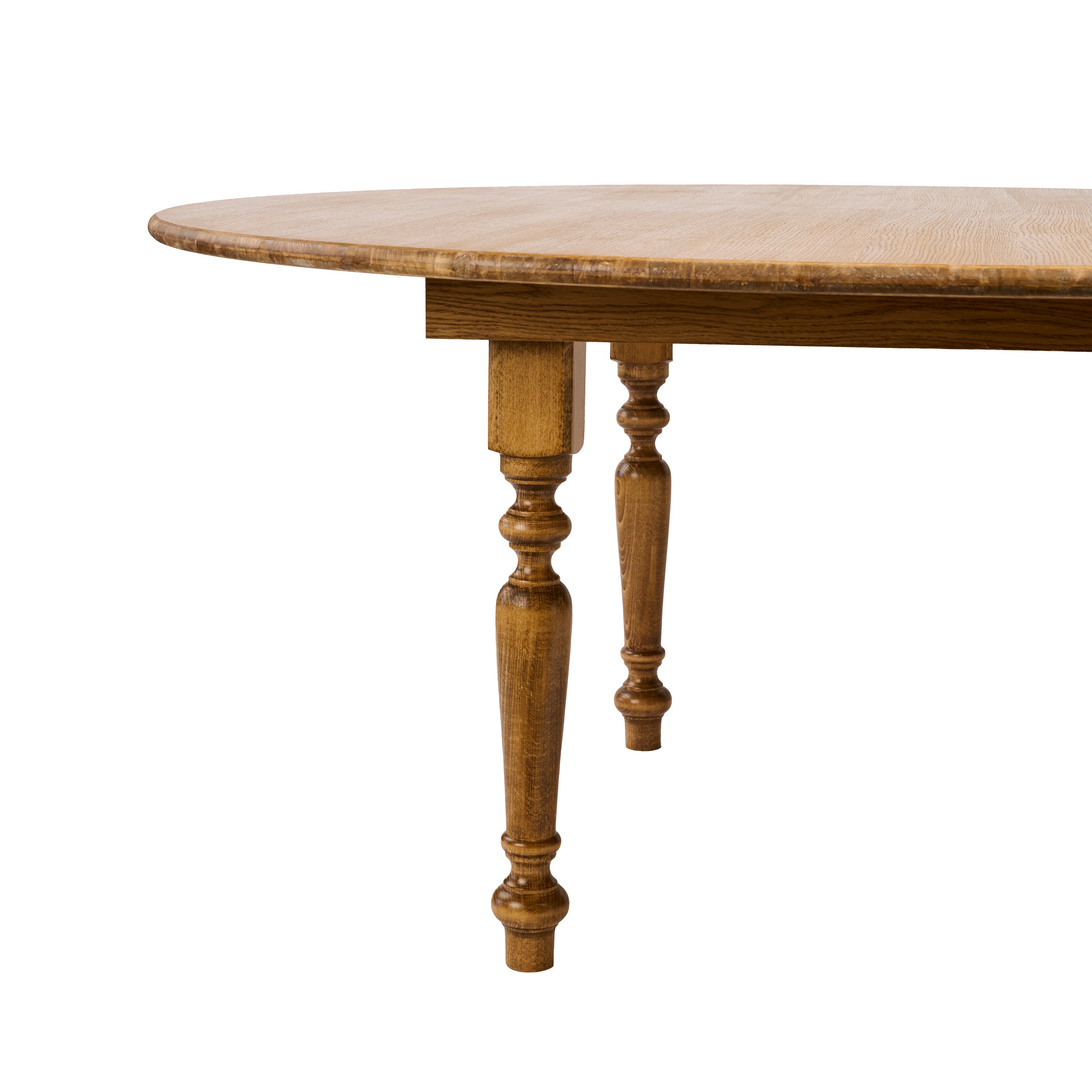 TAVOLO COUNTRY MARRONE TONDO CON GAMBE A CIPOLLA cm 180 Ø h 75