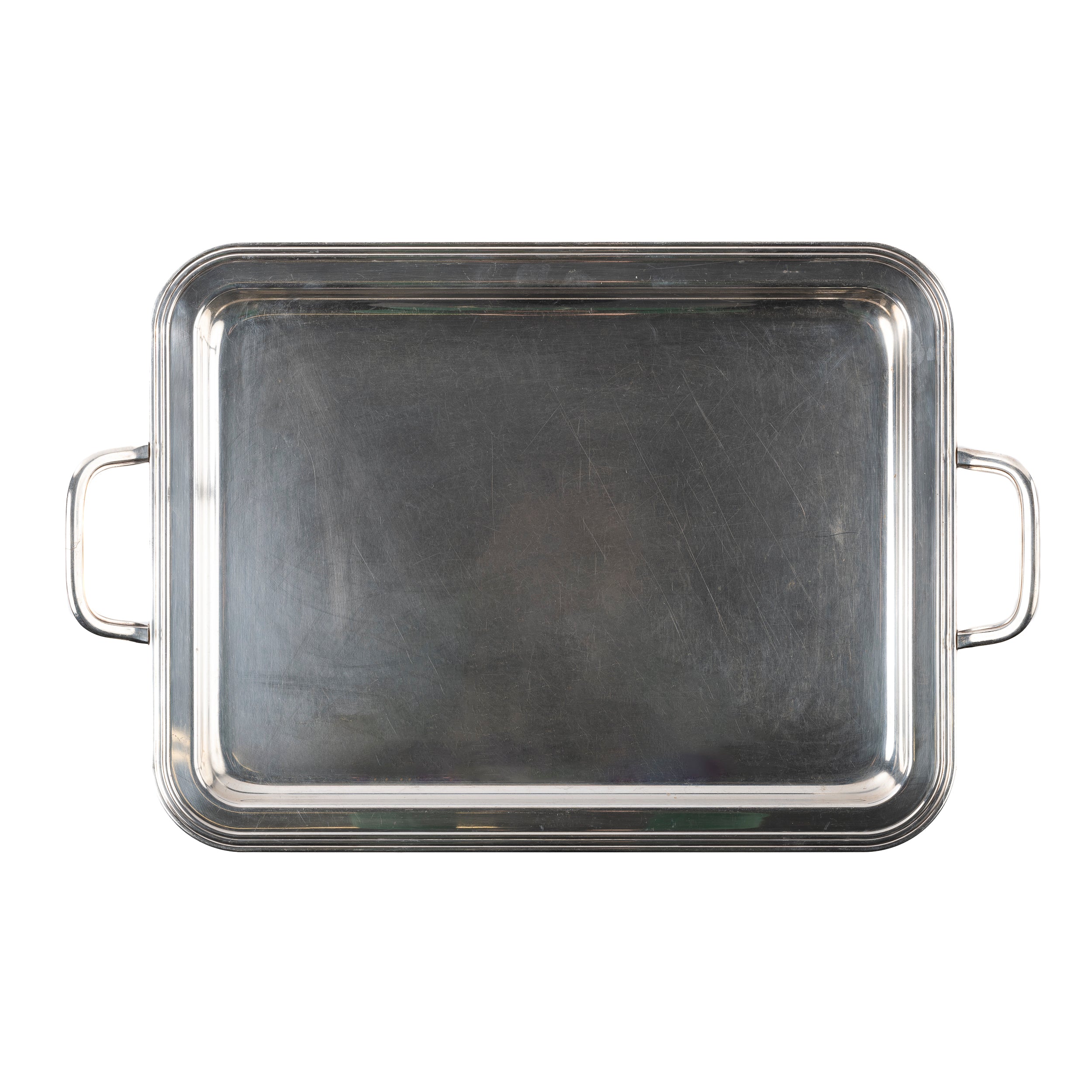 GUANTIERA ARGENTO RETTANGOLARE CON MANICI BORDO LAVORATO cm 37x49