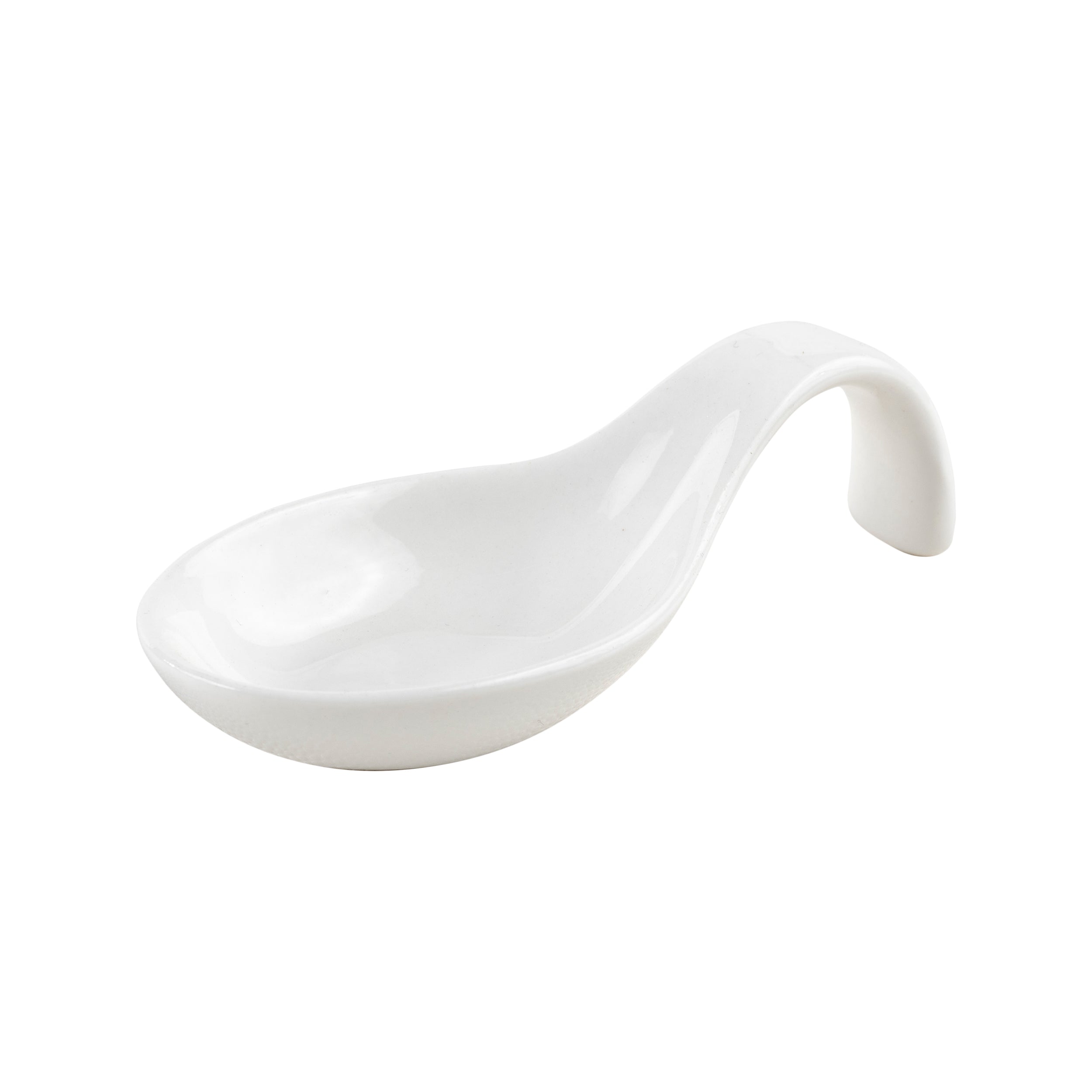 MONOPORZIONE CUCCHIAIO CON MANICO PORCELLANA BIANCA 10x5 cm