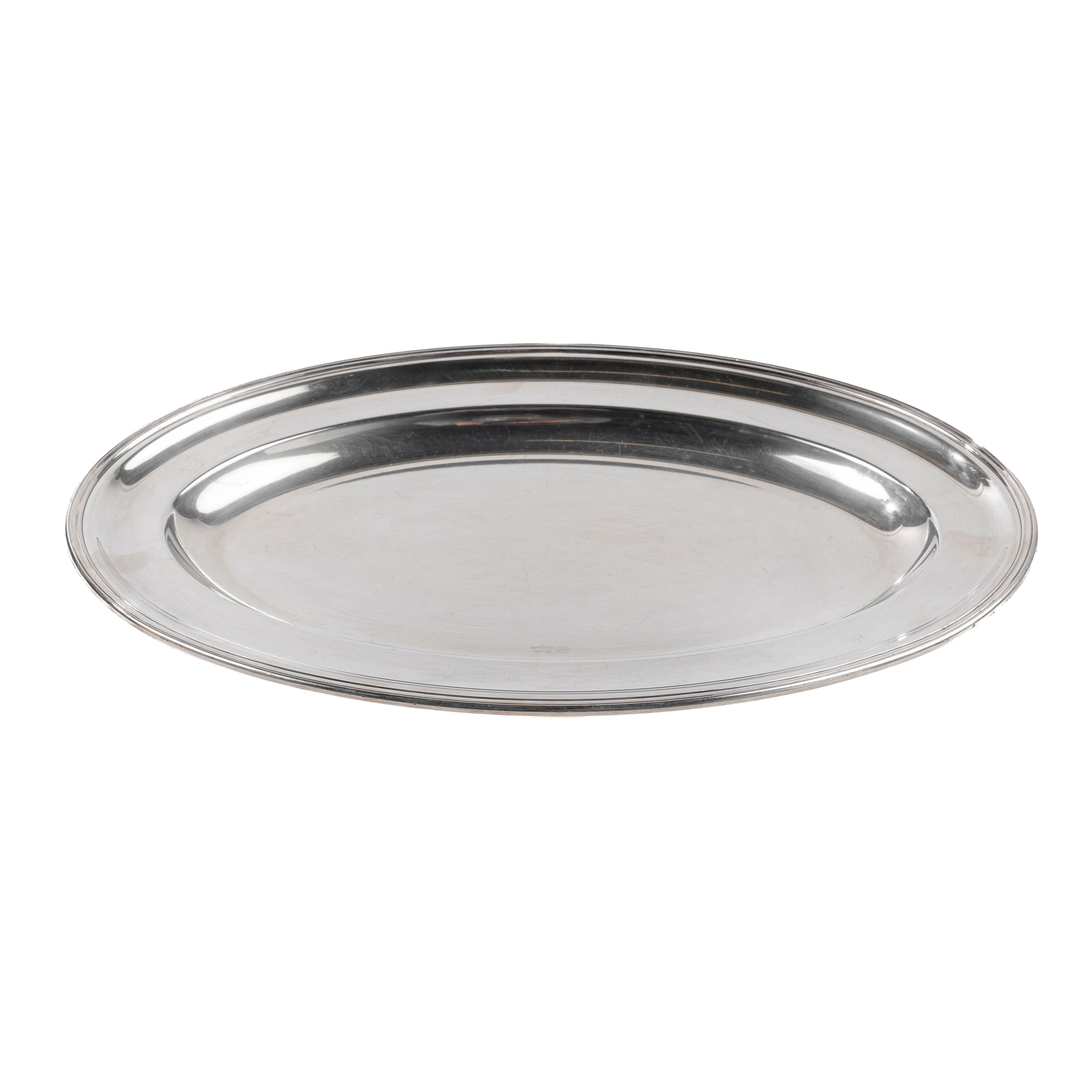 VASSOIO SOTTOPIROFILA OVALE ARGENTO RIGATO cm 47