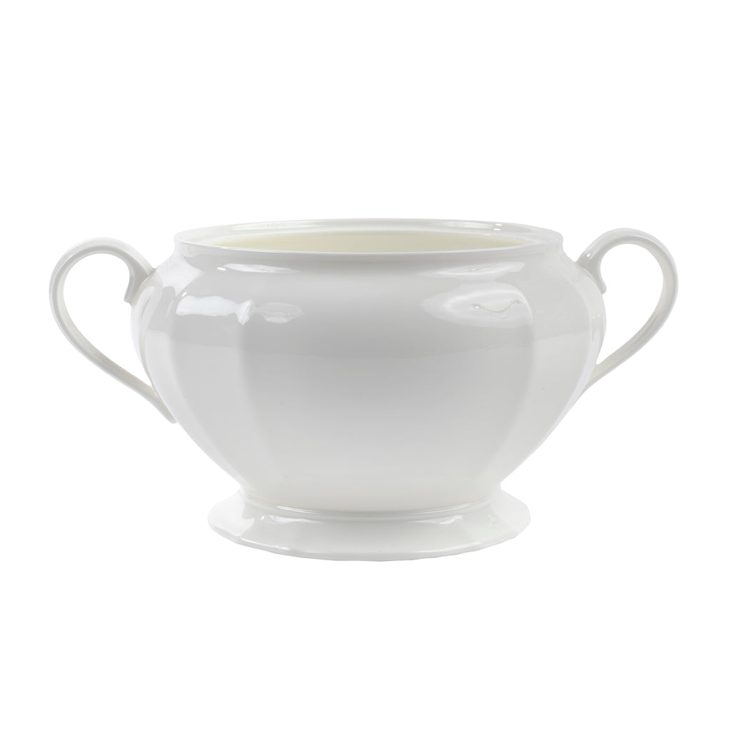 ZUPPIERA PORCELLANA bianca con manico senza coperchio Ø 19 h 15 cm