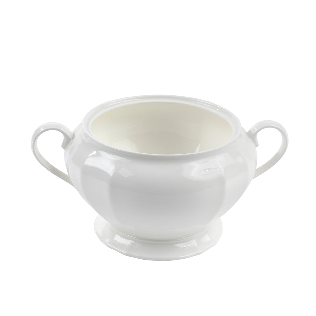 ZUPPIERA PORCELLANA bianca con manico senza coperchio Ø 19 h 15 cm