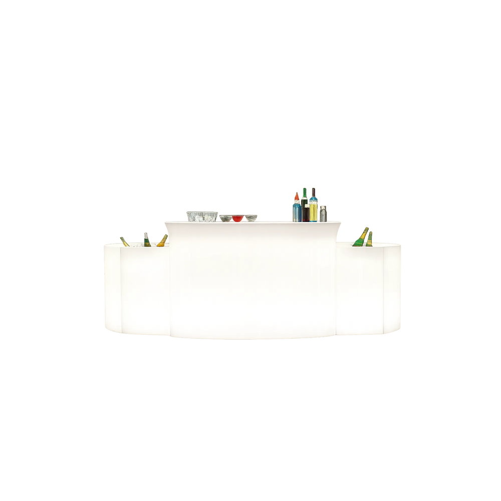 BANCONE BAR BREAK BAR SEMICIRCOLARE LUMINOSO cm 175x75x110(h)