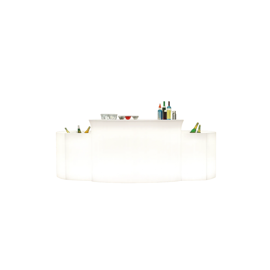 BANCONE BAR BREAK BAR SEMICIRCOLARE LUMINOSO cm 175x75x110(h)