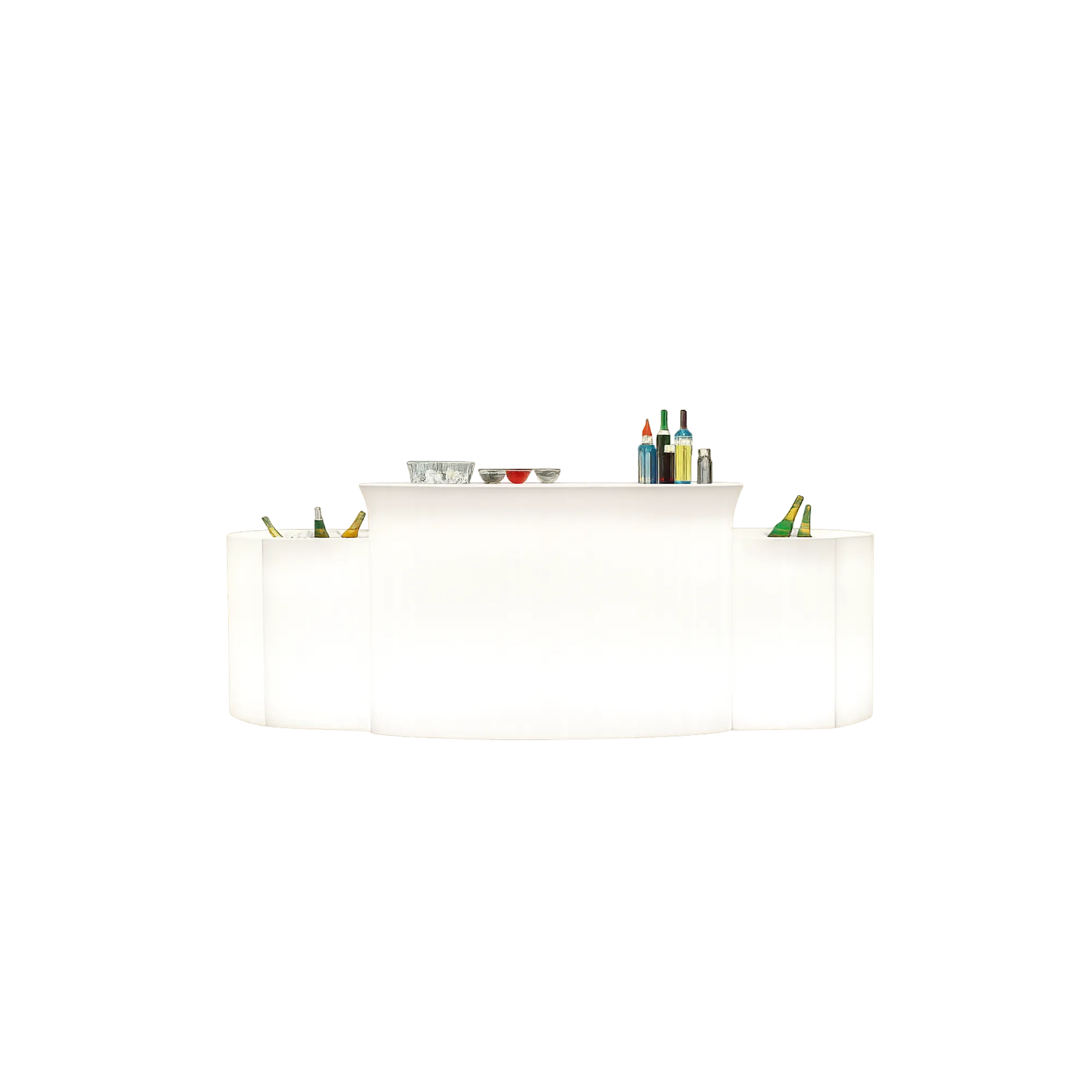BANCONE BAR BREAK BAR SEMICIRCOLARE LUMINOSO cm 175x75x110(h)