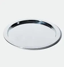 GUANTIERA VASSOIO ARGENTO BORDO LISCIO ROTONDO Ø cm 39